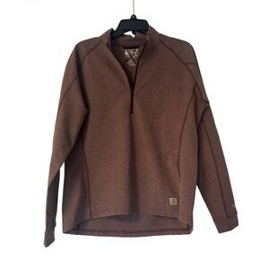 Carhartt Women’s Active 1/4 Quarter Zip-Up Sweater Purple Logo LS - Size XL